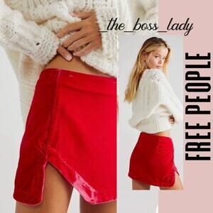 Free People velvet mini skirt 12 pink